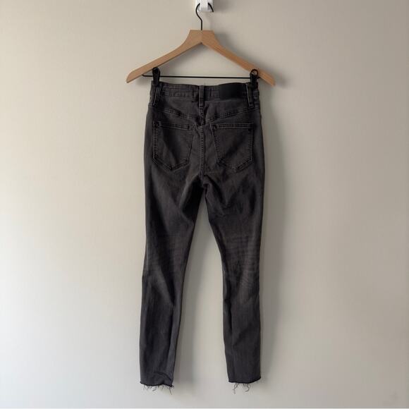 Madewell Curvy High-Rise Skinny Jeans Gray distressed button zip pockets stretch - Picture 2 of 13